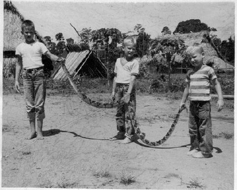 Tim, Dan, and Steve G. The snake is a seven foot bushmaster